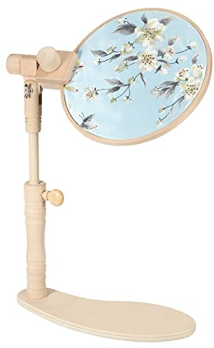 Patikil Adjustable Embroidery Hoop Stand - Beech Wood Rotated Frame for Cross Stitch & Sewing Arts & Crafts