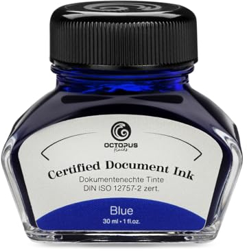 Octopus Fluids Document Ink blue, dokumentenechte Tinte, zertifiziert nach DIN ISO 12757-2, blau, 30 ml