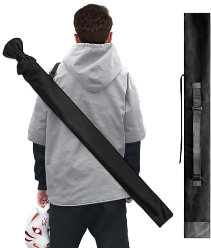Philbinden Sword Bag 50 Black Sword Case Sword Cover with Adjustable Straps Katana Sheath for Cosplay Costume and Party,Large Size Sword Bag Carrying Case for Japanese Sword Swords Storage Bag
