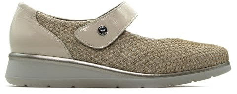 PITILLOS - Bailarinas con cuña,Cierre adesivo,Suela de Goma,mocasín,Mercedita,Plantilla Extraible,Rejilla,Tela, para: Mujer Color: Crema Talla:37