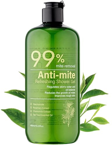 Antibacterial Body Wash, Tea Tree Body Wash, Anti Fungal Shower Gel, Back Acne body Wash, Anti-Mite Shower Gel, Gentle Cleansing with Tea Tree Oil for Men & Women 450ml