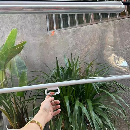 Tenda a Rullo in PVC Trasparente HD Antivento, Impermeabile e Resistente allo Strappo con Sistema a Molla Senza Cordone, Protezione UV Anti-Ingiallimento per Pergola/Terrazzo/Balcone(W135xH200cm)