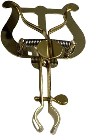 Supporto per fogli in ottone con morsetto regolabile per trombone, tromba, corno, presa sicura, portatile, per esercitazioni e pratica all'aperto