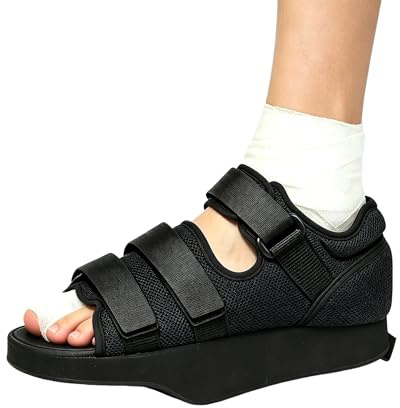 Chaussure de Fracture Déchargement à l'Avant-Pied Chaussure de Hallux Vagus Post-opératoire Chaussures Orthopédique Réglable pour Fracture Métatarsienne Orteils Cassés Pied Gauche et Droit Universel