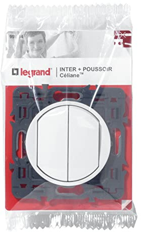Legrand - Poussoir + interrupteur ou va-et-vient Céliane Soft - Blanc