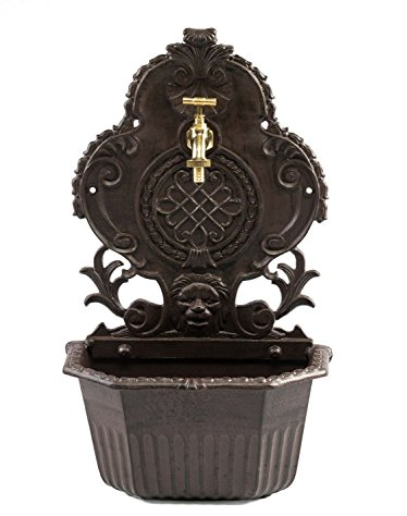 aubaho Waschbecken Brunnen Standbrunnen 59cm Alu Löwe Garten Nostalgie Stil Fountain