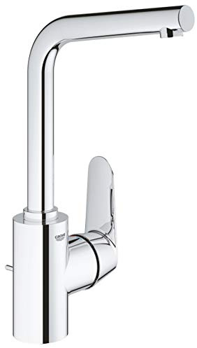 Grohe Eurodisc Cosmopolitan Einhand-Waschtischbatterie, DN 15 L-Size mit Zugstange und Grohe Zero chrom 23054003