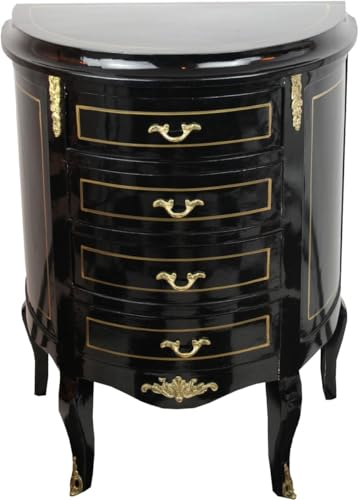 Casa Padrino Comò Barocco Nero/Oro Larghezza 68 cm - Mobili in Stile Antico