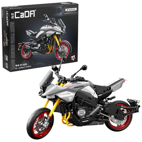 Cada - Suzuki CATANA 2022 - Construction set - Road Bike - Grey - Black -1104 Pieces - + 8 years - Scale 1:6 (DEQUBE 927DE59021)
