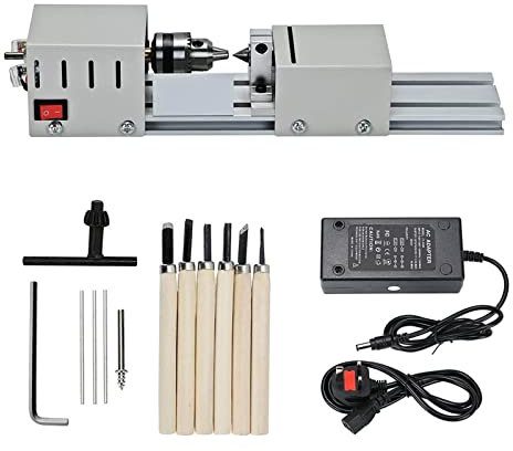 Shoze Small Lathe Metal Mini Lathe Mini Lathe Bead Grinding Machine Mini Lathe Tool Lathe Standard Set Wood Model Making Drilling And Milling Machine Suitable for Carving And Grinding Wood