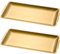 FülleMore 2er Edelstahl Servierteller Gold Serviertablett Küche Essenstablett rechteckige Servierplatten Party Tablett für Frühstück Desserts Vorspeisen Salat Sushi Snack (36x20cm)