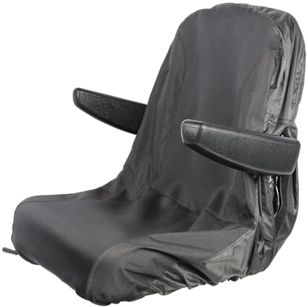 Mulcort Funda de asiento para tractor, Funda de asiento para cortacésped de asiento, Funda de asiento impermeable para tractores, Funda de asiento para tractor de césped con 2 bolsillos de