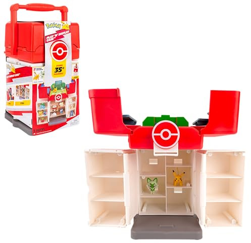 Pokémon Play ‘N’ Display Case - Multi-Level Storage Unit with Rooftop Arena and Space for 35+ 2-Inch Battle Figures