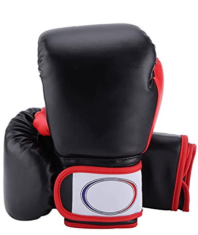 Kinder-Boxhandschuh für Jugendliche, Jungen und Mädchen, Trainings-Sparring-Handschuhe für Boxsack, Kickboxen, Muay Thai, MMA, Jugend-Box-Trainingshandschuhe (Schwarz)