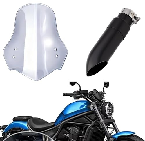 for Rebel1100 DCT 2025 Rebel 1100 CMX1100 CM1100 2021-2025 Windshield and modified stainless steel rear silencer exhaust pipe