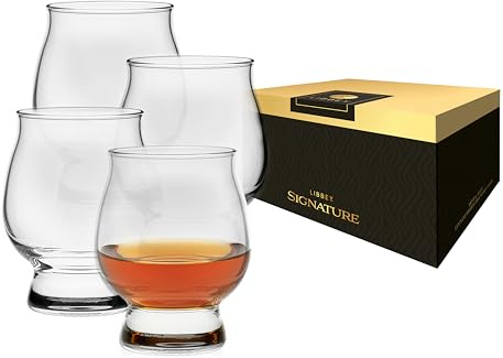 Libbey Signature Kentucky Bourbon Trail Whiskey Glasses Set of 4, Dishwasher Safe, Restaurant Quality Bourbon Tasting Glasses