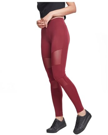 Urban Classics Ladies Tech Mesh, Leggings para Mujer, Rojo (Port 01157), M