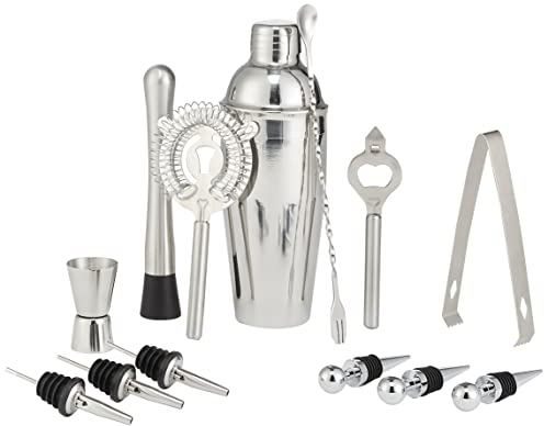 Amazon Basics 13 unità strumenti da bar in acciaio inox, 24 oz