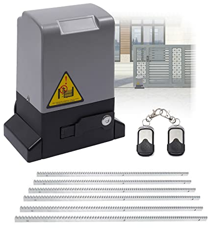 750W Schiebetorantrieb Elektrischer Toröffner Torgewicht Torantrieb Schiebetor Hoftorantrieb Tor Antrieb + 6 Zahnstange | Anti-Bump | Automatische Begrenzung