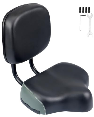 WEEROCK Bike Saddle Bicycle Seats Oversized Comfortable with Backrest Soft Back Rest PU Cushion Replacement Saddles for Bicycle Mountain Bike MTB Tricycle Commuter Bike Exercise Bikes