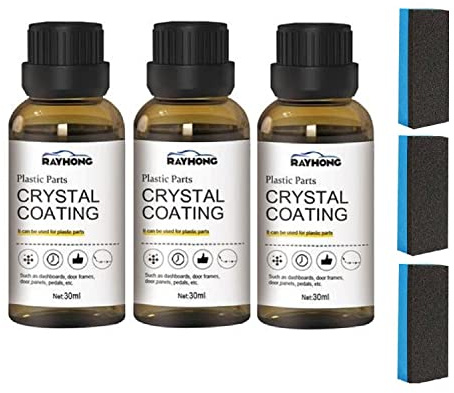 Plastbeläggningsmedel För Bilar 30ML Plast Polish Cleaner & Restorer | Bilinredningsplaståterställning Torkning Och Åldrande | Högskyddande Plastdelar Refurbish Agent Set Med Svamp Bilvård