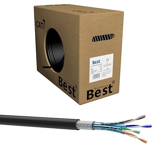 Germany B.e.s.t CAT 7 Outdoor Verlegekabel 50m Simplex Best Gigabit Netzwerkkabel Kupfer LAN 1000Mhz S/FTP Kat 7