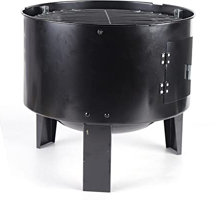 BBQ Räucherofen Räuchergrill Holzkohlegrill Grilltonne Smoker Räucherschrank Räuchertonne Grill Ofen 84CM mit Thermometer, für gegrilltem Fleisch Speck Salami gegrillten Hähnchenflügeln