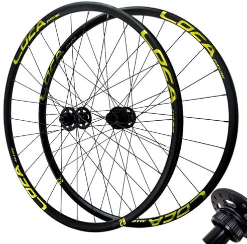 GEIRONV Mountainbike-Räder mit Scheibenbremse 27,5/26/29 Zoll, Doppelwandige Alufelgen Steckachse Vorne 2 Und Hinten 4 Lager 28 Loch Speichen 7-12 Geschwindigkeiten(QR 9 * 100/10 * 135MM,27.5inch)