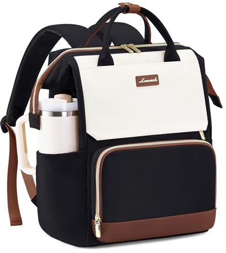 LOVEVOOK Laptop Backpack for Women with Giant Tumbler Holder Pocket, 15.6 inch Travel Work Backpack Purse for Nurse Teacher, Waterproof School Bag College Bookbag Cute Casual Daypack for Girls