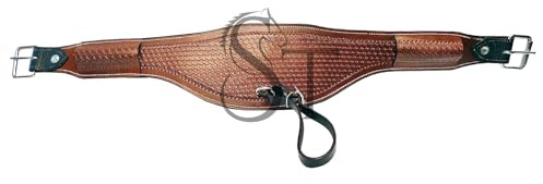 Western Tooled - Sella posteriore imbottita per cavallo, in pelle, 96,5 x 12,7 cm, ST-008