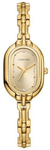 CHEETAH Armbanduhr Damen Analoge Quarz mit kleinem Vintage Metallarmband Gold Uhr Damen, Leicht Ablesbares Ziffernblatt in Blau wasserdichte Watch für Frauen Mädchen (Diamond Gold)