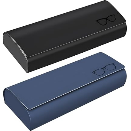 Qixuer 2 Pezzi Custodia per Occhiali Rigida, Custodia Occhiali, Astuccio Occhiali Portatile Protezione per Occhiali da Sole, Pratico per Viaggio
