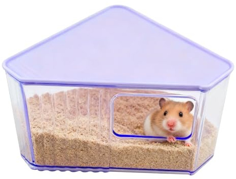 MUYG Hamster Toilet Sand Bath Box,Small Animal Bathroom & Digging Room Hamster Sand Bath Container Acrylic Critter's Sand Bath Shower Room Dwarf Syrian Rat Hideaway Gerbil, SyrianHamster,Guinea Pigs
