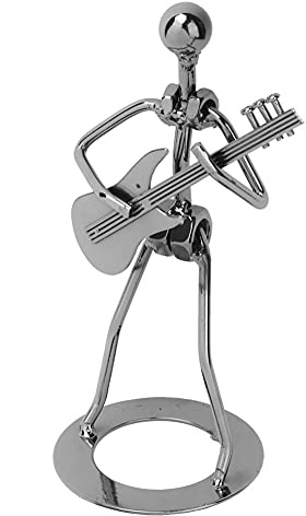 UPALDHOU Iron Art Guitar Performer Figure Ornament Home Bar Display, Arredamento Vintage per Musicista, Decorazione da Scrivania, Realizzato in Ferro Zincato, 7,23,6 * 3,5 Pollici