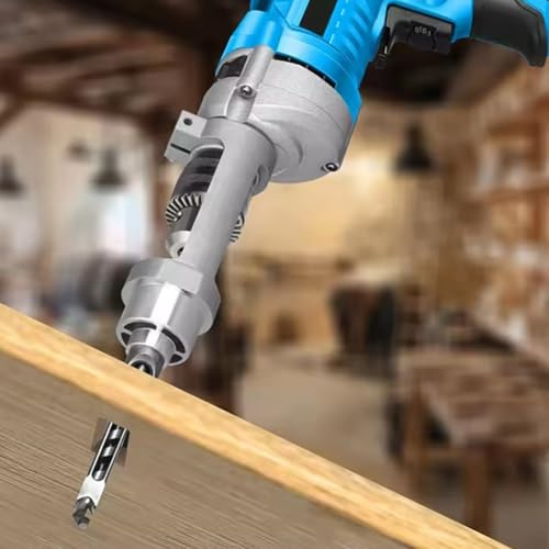 Besttoolifes Square Hole Drill Bit Adapter Fixing Bracket for Handheld Electric Drills, Aluminium Alloy Mortising Tool for Woodworking and Boring