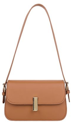 YROHGKPN Bolso de hombro para mujer con silla de montar monedero hombro cuero PU antebrazo bolso casual monedero para niñas citas trabajo trabajo, marrón