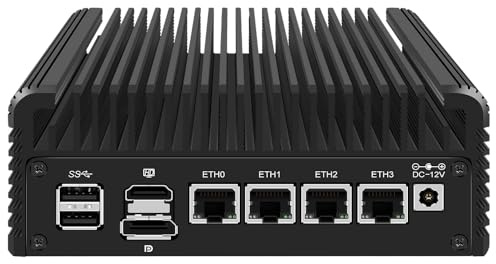 Firewall Mini PC Quad Core N150 Barebone, fläktfri datorhårdvara, mikrorouterapparat med 4 x I226-V 2,5 GbE LAN, DDR5 M.2 NVMe x4/SATA3.0, WiFi6, stöder hemmakontor OPNsense AES-NI, TF-kortplats
