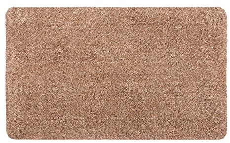 Schmutzfangmatte innen waschbar 90x150 cm – Sauberlaufmatte beige 100% Baumwolle Matte - Entra SAUGSTARK - rutschfeste Fußmatte pflegeleicht