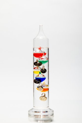 Glassic Gifts Galileo Thermometer (17,8 cm hoch)