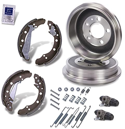 BESTPRICE Bremsensatz Hinterachse inkl. 2x Bremstrommel 4x Bremsbacken mit Montagesatz 2x Radbremszylinder (Aluminium) Kompatibel mit SEAT CORDOBA (6L2), IBIZA III (6L1), SKODA FABIA 1 (6Y2)(6Y5)(6Y3)