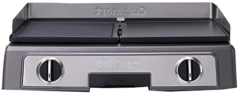 CUISINART PL50E Plancha BBQ Elite, Grill eléctrico, plancha de asar, 2 controles de temperatura independientes de 90° C - 260° C, placa antiadherente, 2200 W