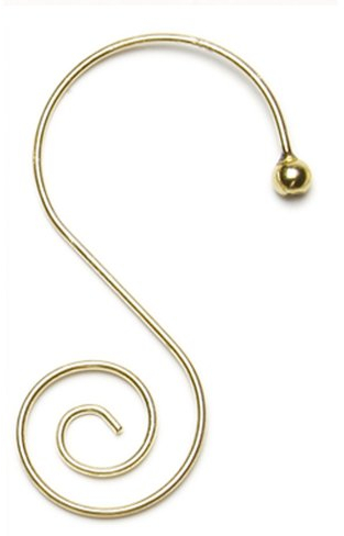 Inge-Glas 1902-01 Kugelhaken, S-Form, mit Spirale, 5 cm, Gold (Box mit 36 Stück)