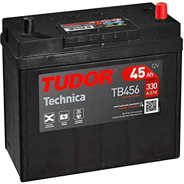 TUDOR Batería 45, Ah 330, A/EN TB456 L 237mm B 127mm H 227mm Compatible con VW Parati III Familiar 5X5, HYUNDAI LANTRA II J-2, TOYOTA Yaris Hatchback P13, NISSAN MICRA IV K13, KIA RIO III UB, MAZDA