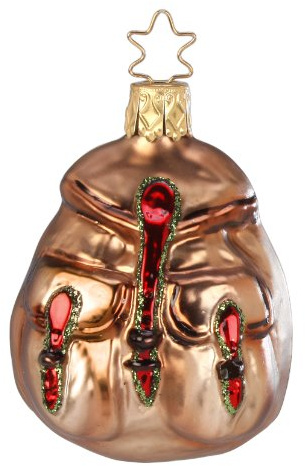 Inge-glas 68727-1 Rucksack 6.5 cm, 1-Stück/Box, Glasornamente mundgeblasen und handbemalt