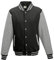 Just Hoods College Jacke 'Varsity Jacket, Anthrazit/Heather Grey, XL