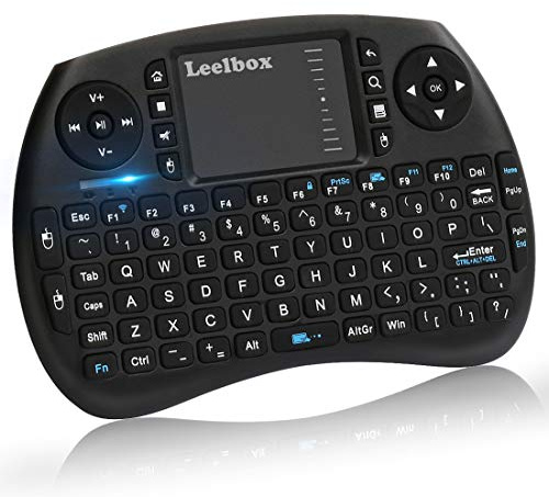 Leelbox Mini Wireless Touchpad keyboard with Built-in Rechargeable Battery,2.4GHz Multi-Media Portable Wireless Handheld Mini Keyboard for Raspberry Pi, Xbox 360, PC, PAD, Android TV Box, HTPC