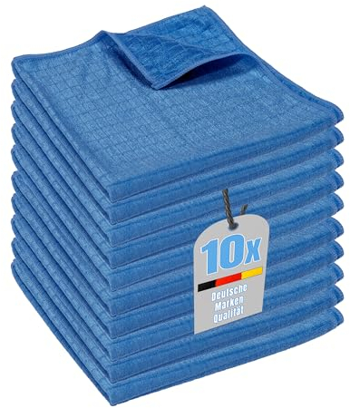 limpando 10x Geschirrtücher und Küchentücher 50x55cm - Universal - für Glas, Besteck, Teller und Küche - Mikrofaser Trockentuch/Bodentücher - Saugstark und schnelle Trocknung | Kitchen Towels