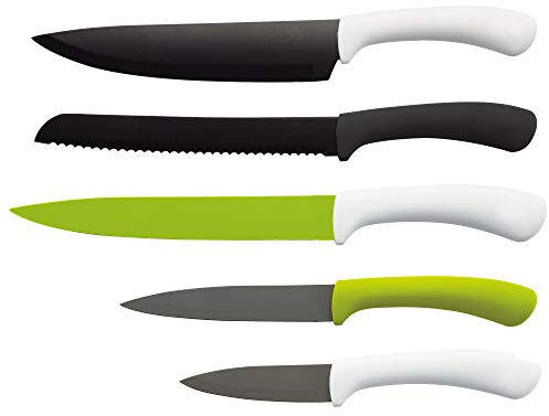 San Ignacio Compact - 5 -Stück Edelstahlmesser Set - 1 Kochmesser 20 cm + 1 Messerbrot 32 cm + 1 12 cm Slicer -Messer - 1 Multi -Catusing -Messer - 1 Mondador -Messer