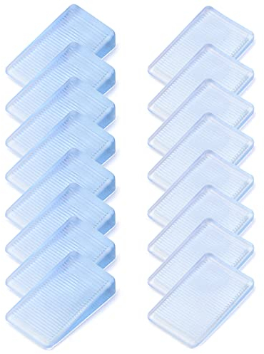 QWORK® 16 x Cales de Meubles Transparent, Cales en Plastique pour Meubles, WC, 2 Tailles (2~5 mm et 2~10 mm Hauteur)