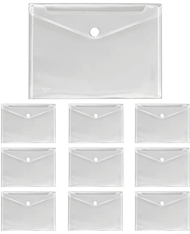 VELOFLEX A453010 - Funda para documentos Crystal, 10 unidades, DIN A4, funda para documentos con cierre de velcro, PP, transparente